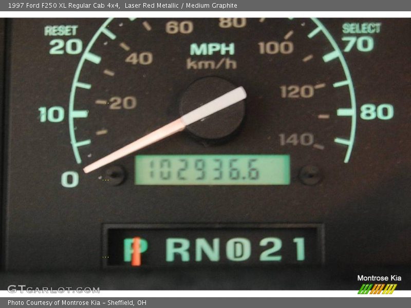 Laser Red Metallic / Medium Graphite 1997 Ford F250 XL Regular Cab 4x4