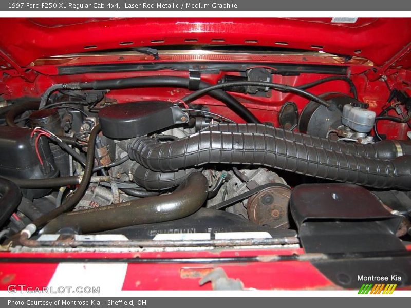 Laser Red Metallic / Medium Graphite 1997 Ford F250 XL Regular Cab 4x4