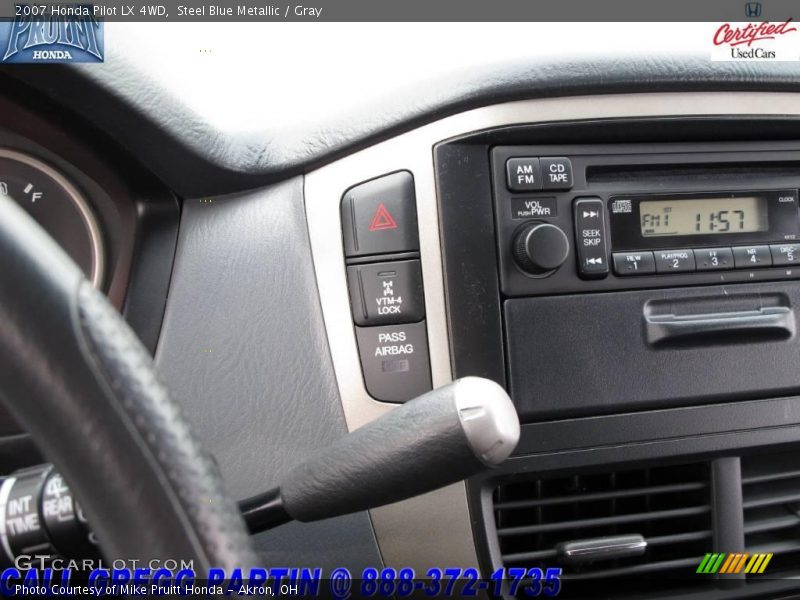 Steel Blue Metallic / Gray 2007 Honda Pilot LX 4WD
