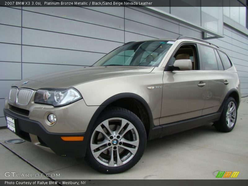 Platinum Bronze Metallic / Black/Sand Beige Nevada Leather 2007 BMW X3 3.0si