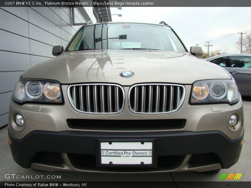Platinum Bronze Metallic / Black/Sand Beige Nevada Leather 2007 BMW X3 3.0si