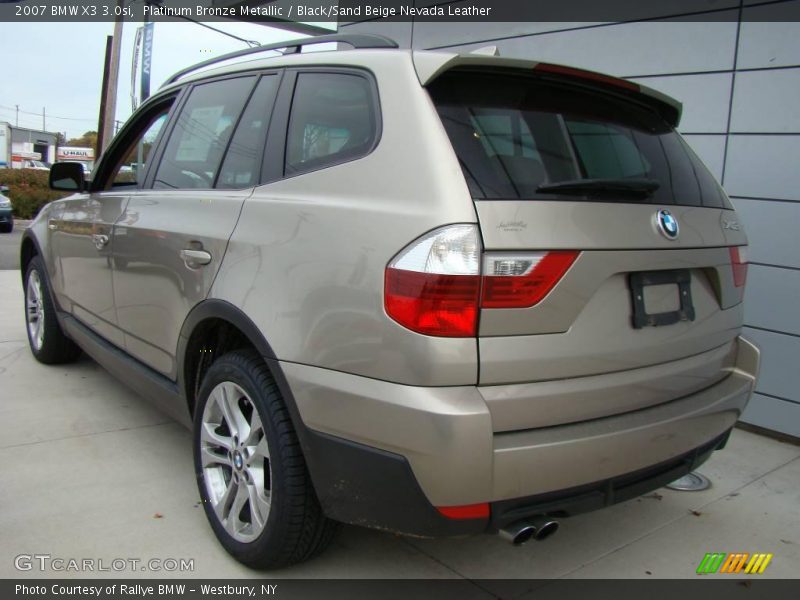 Platinum Bronze Metallic / Black/Sand Beige Nevada Leather 2007 BMW X3 3.0si