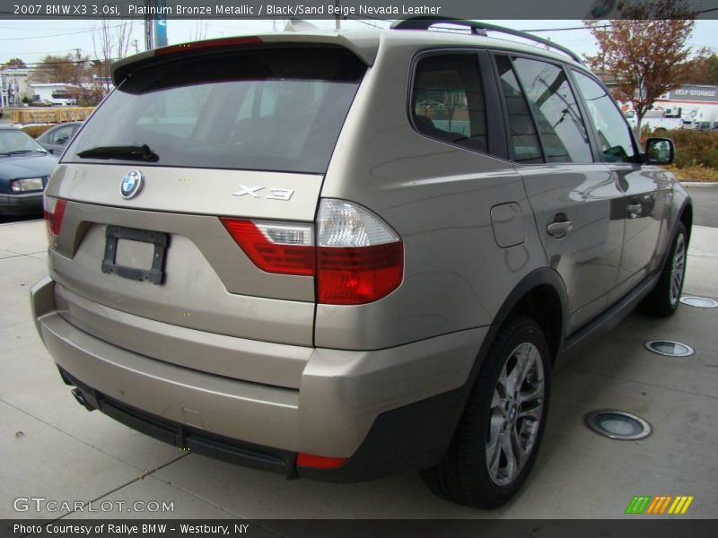 Platinum Bronze Metallic / Black/Sand Beige Nevada Leather 2007 BMW X3 3.0si