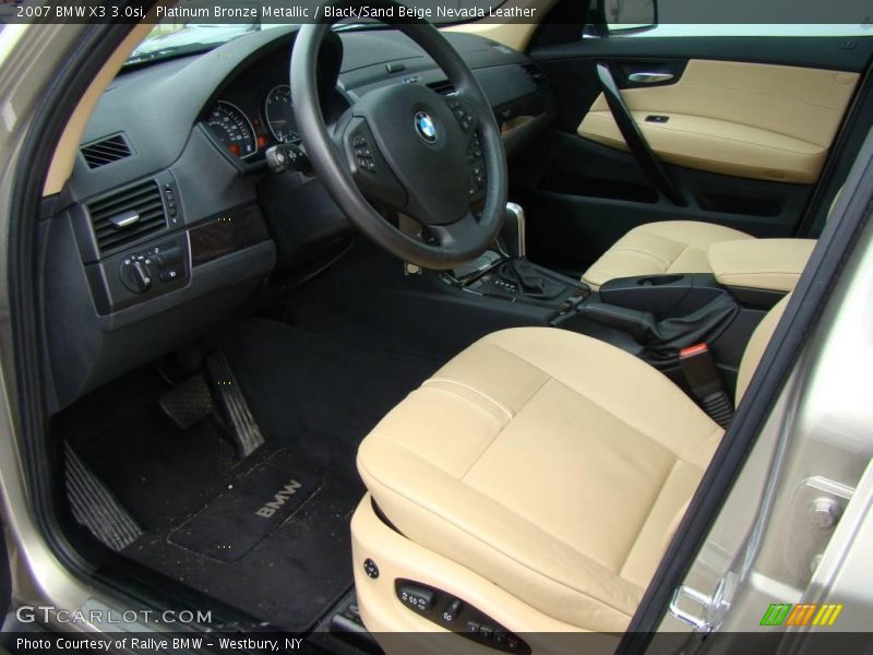 Platinum Bronze Metallic / Black/Sand Beige Nevada Leather 2007 BMW X3 3.0si