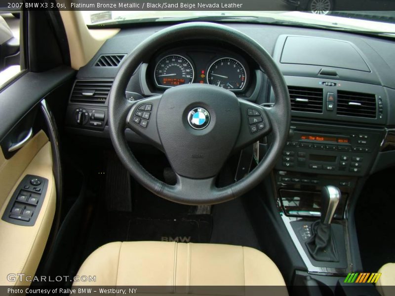 Platinum Bronze Metallic / Black/Sand Beige Nevada Leather 2007 BMW X3 3.0si