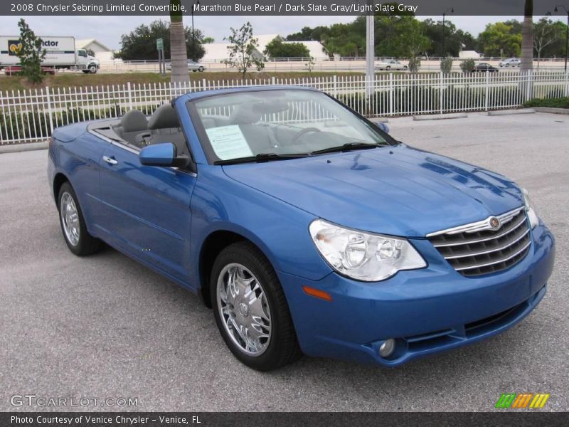 Marathon Blue Pearl / Dark Slate Gray/Light Slate Gray 2008 Chrysler Sebring Limited Convertible