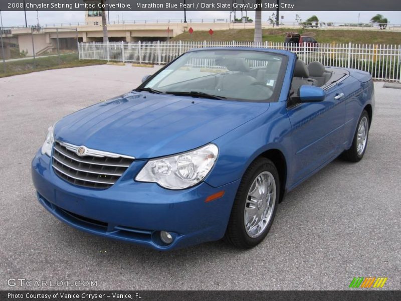Marathon Blue Pearl / Dark Slate Gray/Light Slate Gray 2008 Chrysler Sebring Limited Convertible