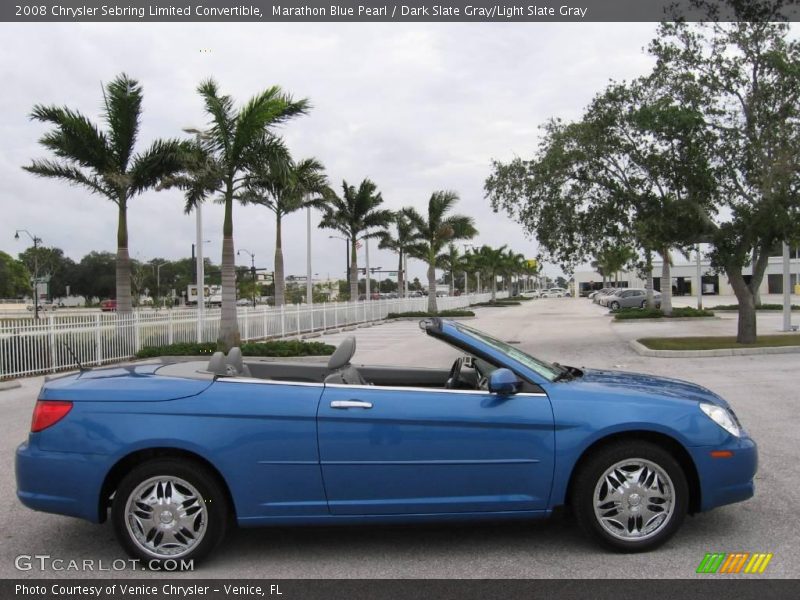 Marathon Blue Pearl / Dark Slate Gray/Light Slate Gray 2008 Chrysler Sebring Limited Convertible