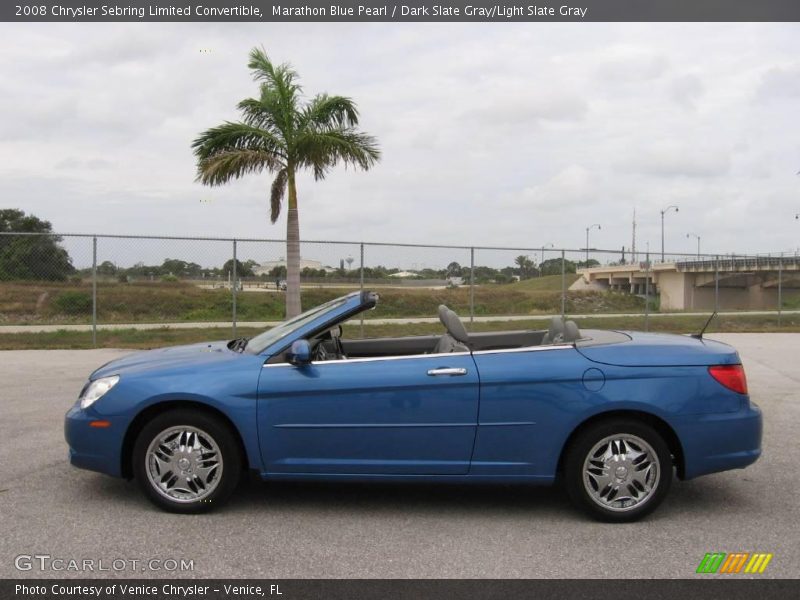 Marathon Blue Pearl / Dark Slate Gray/Light Slate Gray 2008 Chrysler Sebring Limited Convertible