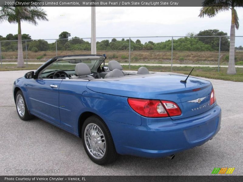 Marathon Blue Pearl / Dark Slate Gray/Light Slate Gray 2008 Chrysler Sebring Limited Convertible
