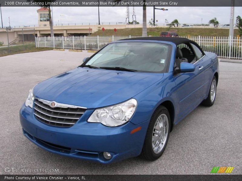 Marathon Blue Pearl / Dark Slate Gray/Light Slate Gray 2008 Chrysler Sebring Limited Convertible