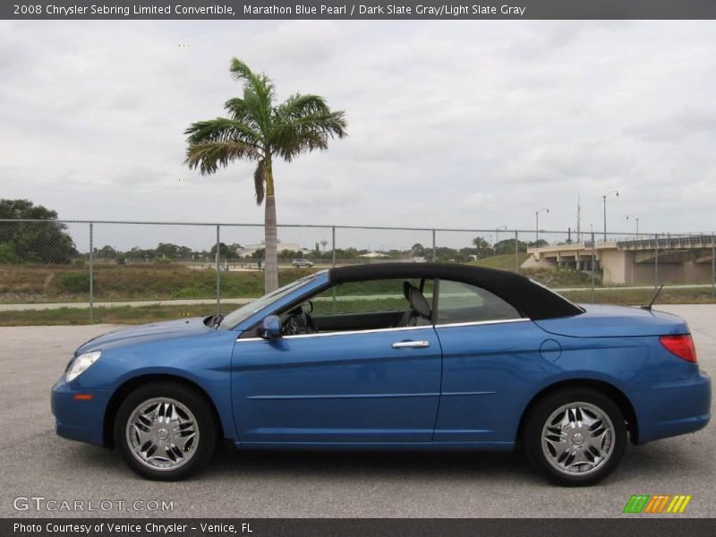 Marathon Blue Pearl / Dark Slate Gray/Light Slate Gray 2008 Chrysler Sebring Limited Convertible