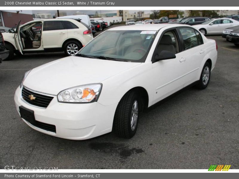 White / Titanium Gray 2008 Chevrolet Malibu Classic LS Sedan