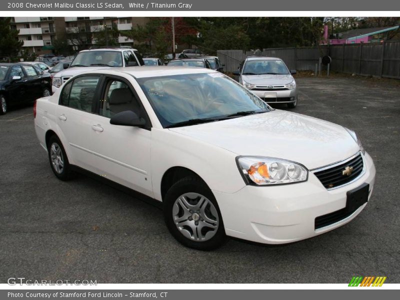 White / Titanium Gray 2008 Chevrolet Malibu Classic LS Sedan