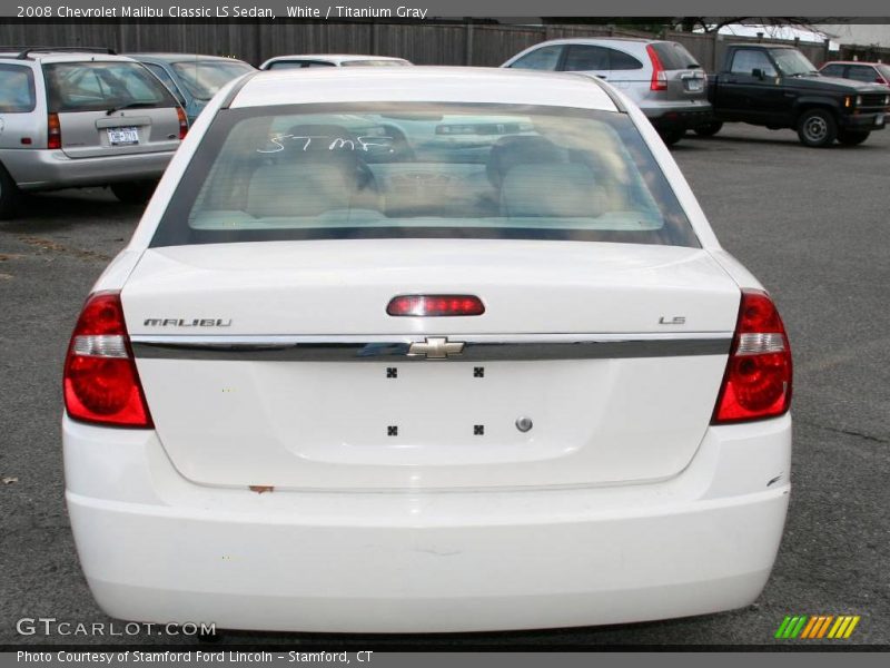White / Titanium Gray 2008 Chevrolet Malibu Classic LS Sedan