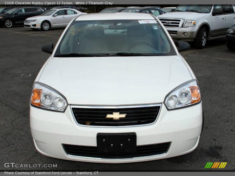 White / Titanium Gray 2008 Chevrolet Malibu Classic LS Sedan