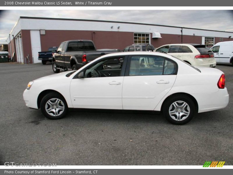 White / Titanium Gray 2008 Chevrolet Malibu Classic LS Sedan