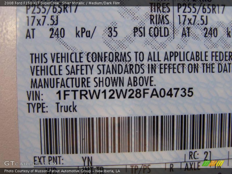 Silver Metallic / Medium/Dark Flint 2008 Ford F150 XLT SuperCrew
