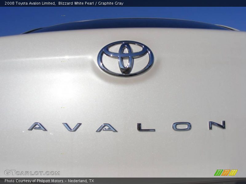 Blizzard White Pearl / Graphite Gray 2008 Toyota Avalon Limited