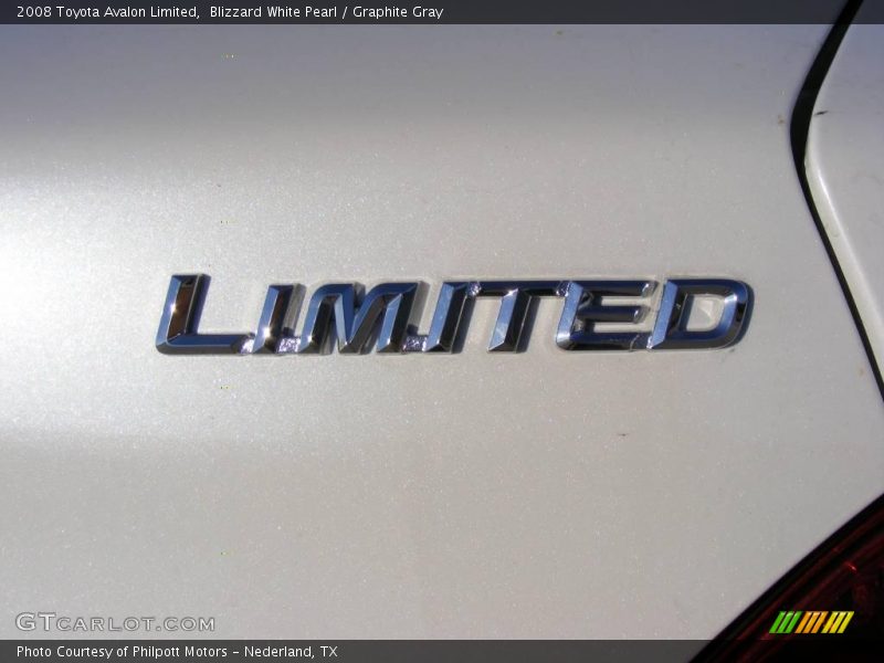 Blizzard White Pearl / Graphite Gray 2008 Toyota Avalon Limited