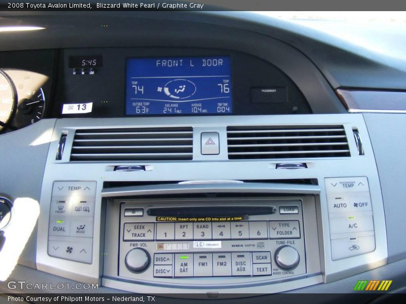 Blizzard White Pearl / Graphite Gray 2008 Toyota Avalon Limited