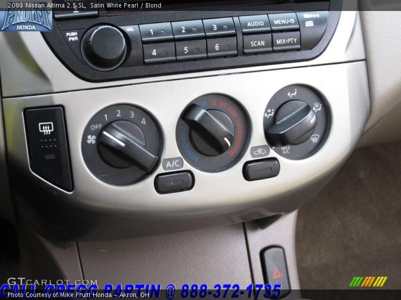 Satin White Pearl / Blond 2003 Nissan Altima 2.5 SL