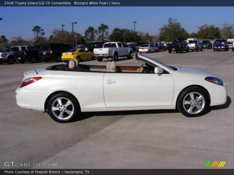 Blizzard White Pearl / Ivory 2008 Toyota Solara SLE V6 Convertible