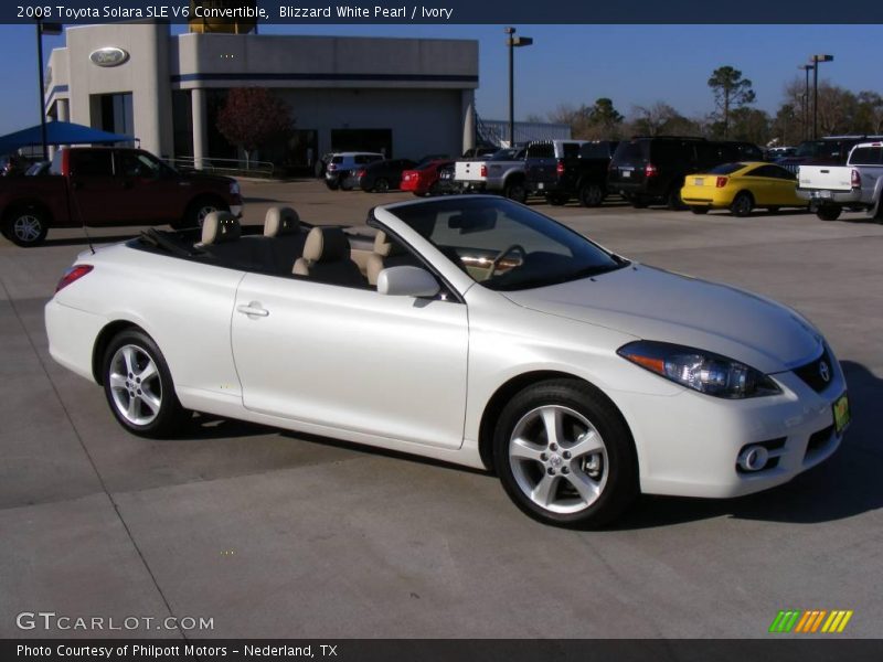 Blizzard White Pearl / Ivory 2008 Toyota Solara SLE V6 Convertible