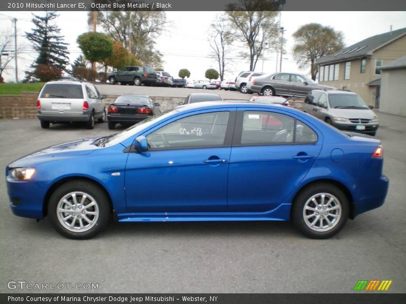 Octane Blue Metallic / Black 2010 Mitsubishi Lancer ES