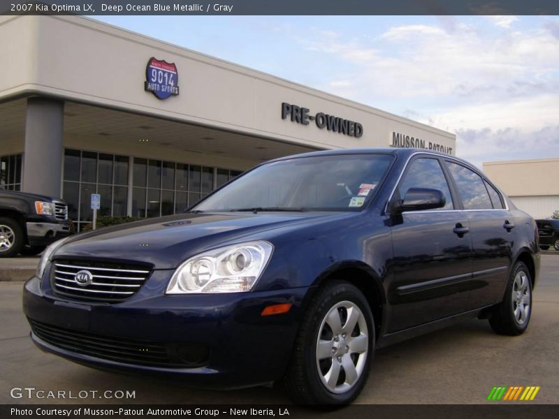 Deep Ocean Blue Metallic / Gray 2007 Kia Optima LX