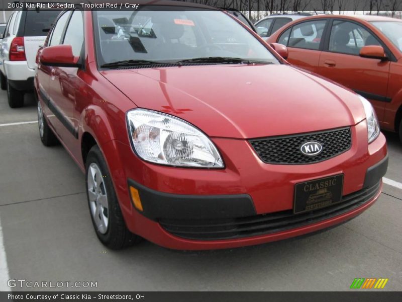 Tropical Red / Gray 2009 Kia Rio LX Sedan