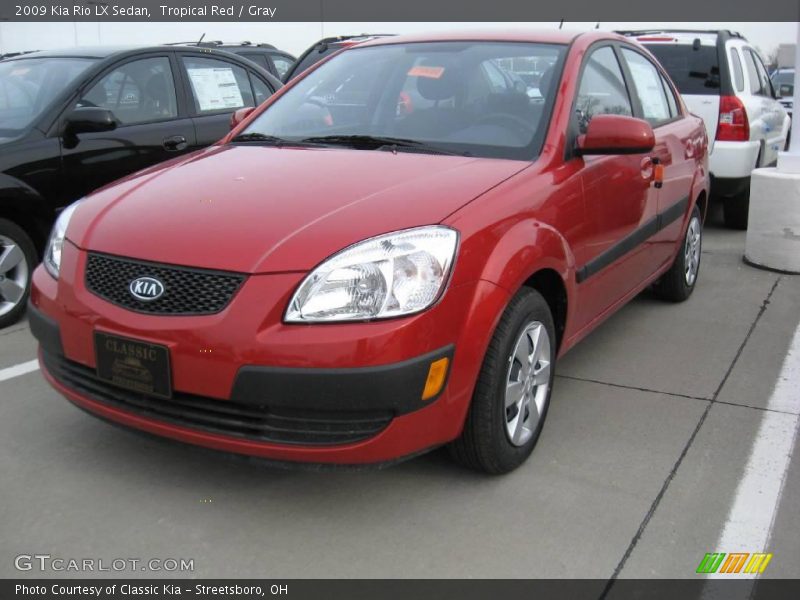Tropical Red / Gray 2009 Kia Rio LX Sedan