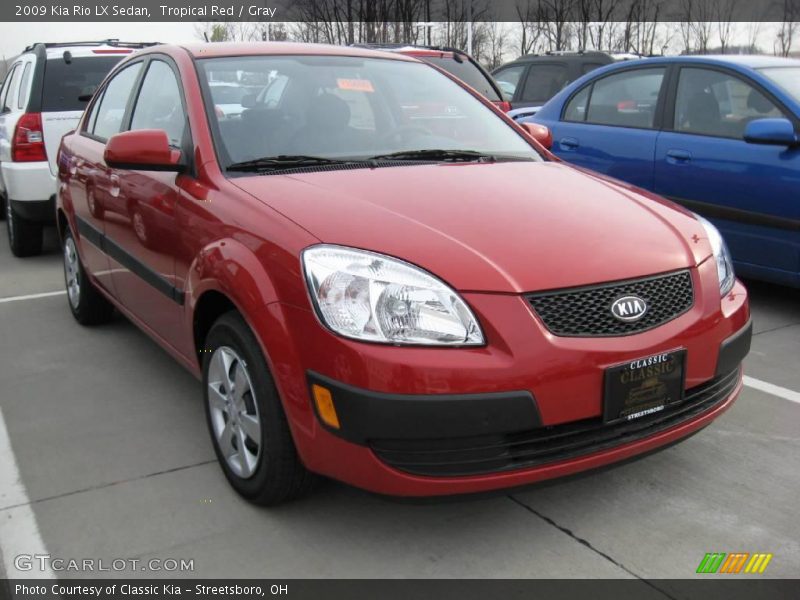 Tropical Red / Gray 2009 Kia Rio LX Sedan