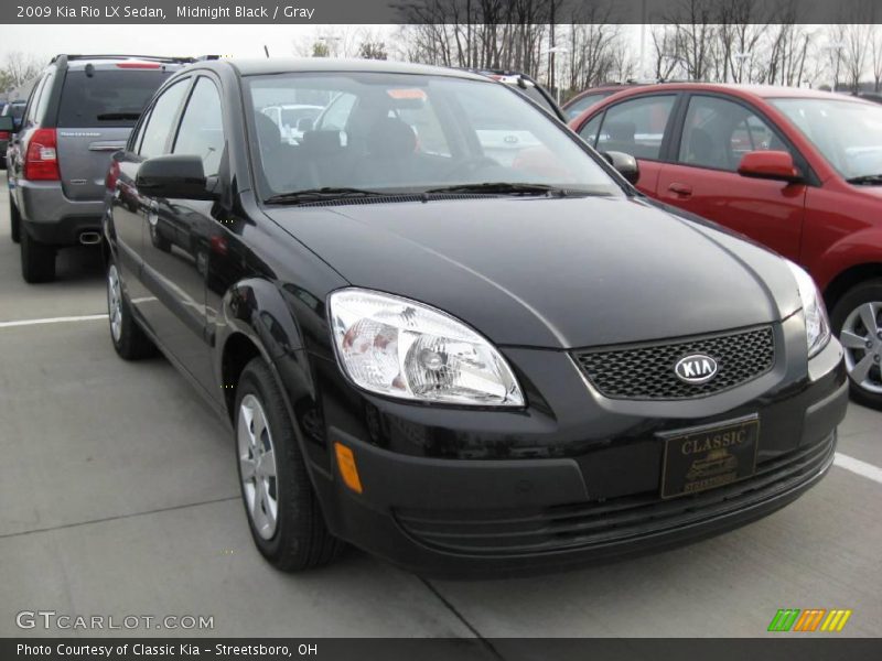 Midnight Black / Gray 2009 Kia Rio LX Sedan