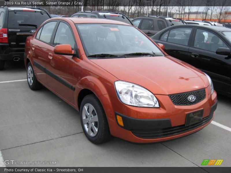 Sunset Orange / Gray 2009 Kia Rio LX Sedan