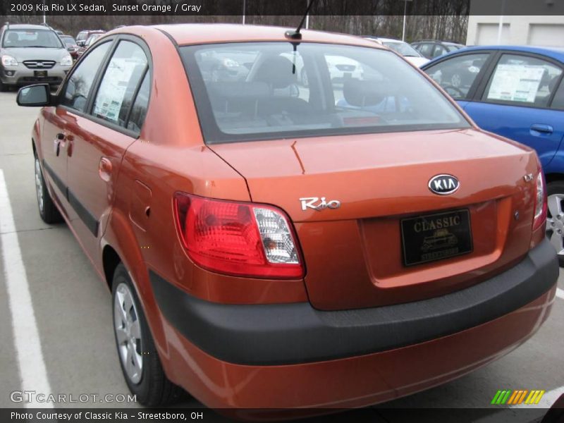 Sunset Orange / Gray 2009 Kia Rio LX Sedan