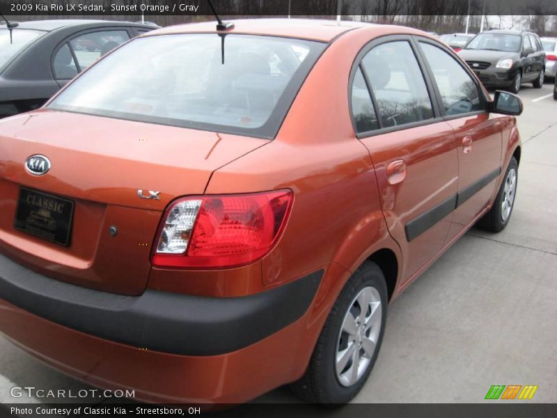 Sunset Orange / Gray 2009 Kia Rio LX Sedan
