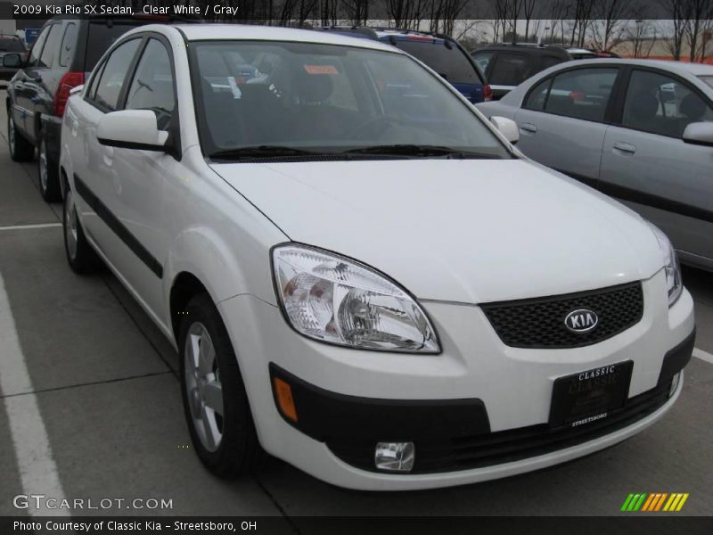 Clear White / Gray 2009 Kia Rio SX Sedan