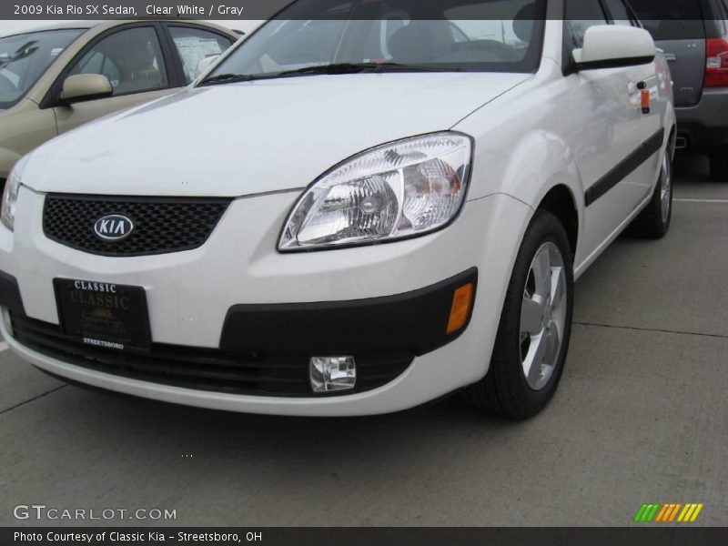 Clear White / Gray 2009 Kia Rio SX Sedan