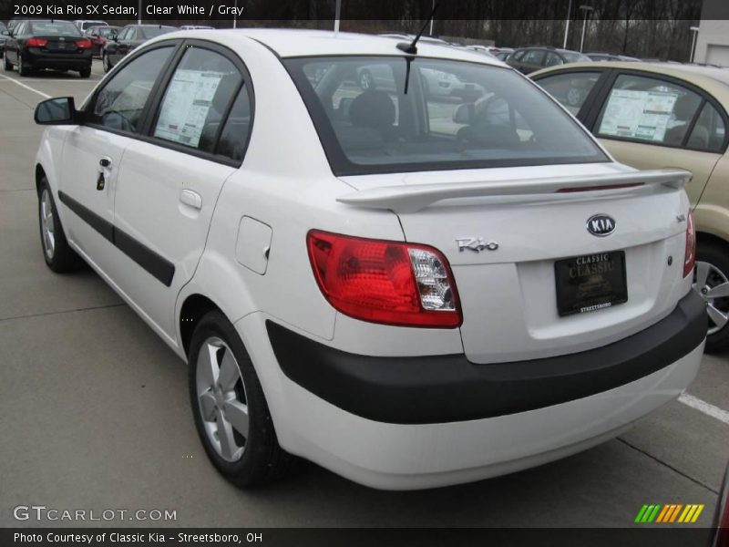 Clear White / Gray 2009 Kia Rio SX Sedan