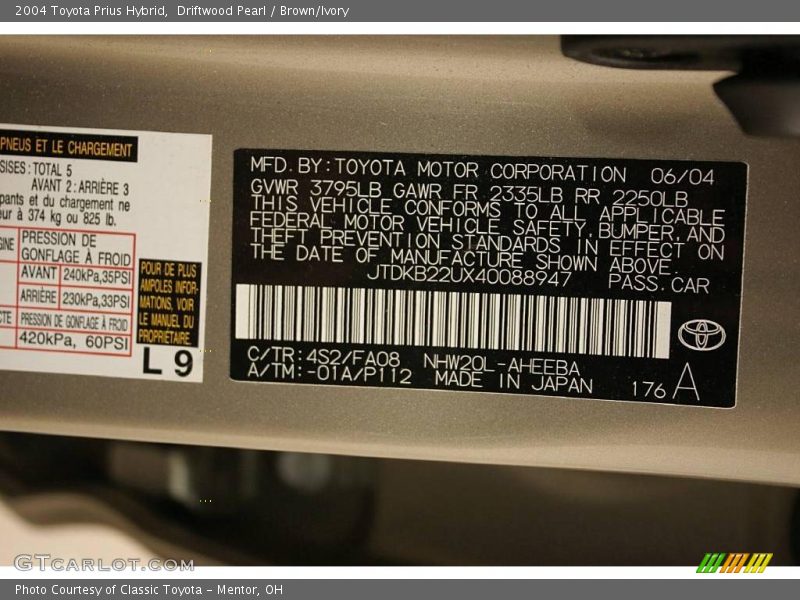 Driftwood Pearl / Brown/Ivory 2004 Toyota Prius Hybrid