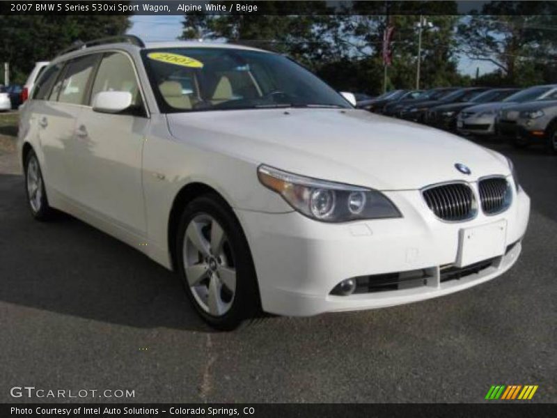 Alpine White / Beige 2007 BMW 5 Series 530xi Sport Wagon