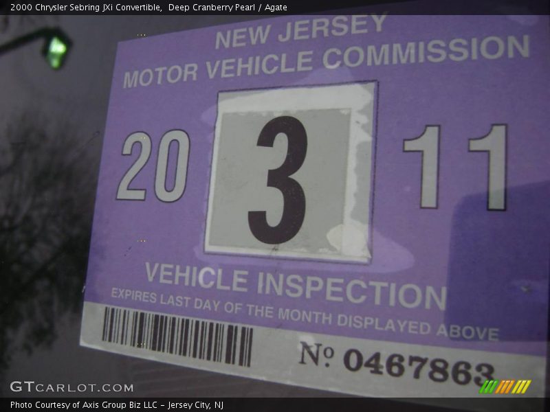 Deep Cranberry Pearl / Agate 2000 Chrysler Sebring JXi Convertible