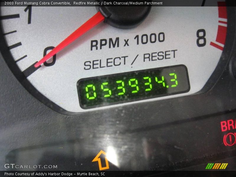 Redfire Metallic / Dark Charcoal/Medium Parchment 2003 Ford Mustang Cobra Convertible