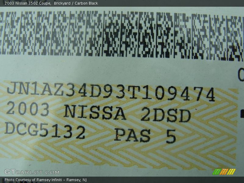 Brickyard / Carbon Black 2003 Nissan 350Z Coupe