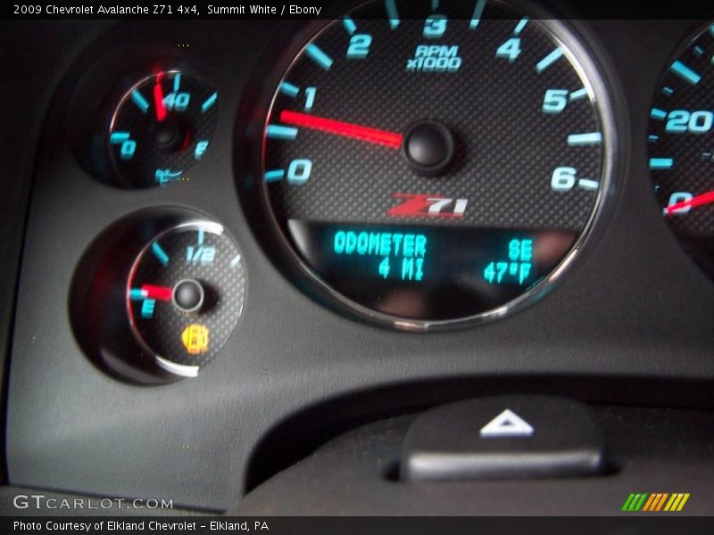 Summit White / Ebony 2009 Chevrolet Avalanche Z71 4x4