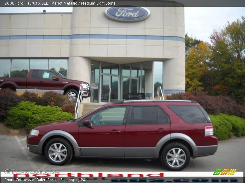 Merlot Metallic / Medium Light Stone 2008 Ford Taurus X SEL