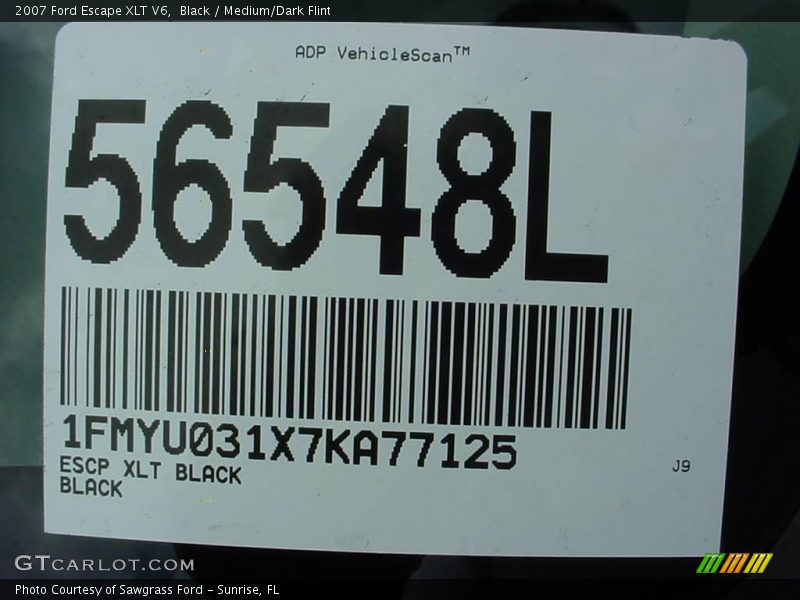 Black / Medium/Dark Flint 2007 Ford Escape XLT V6