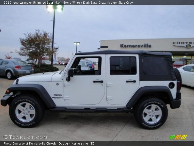 Stone White / Dark Slate Gray/Medium Slate Gray 2010 Jeep Wrangler Unlimited Sport 4x4