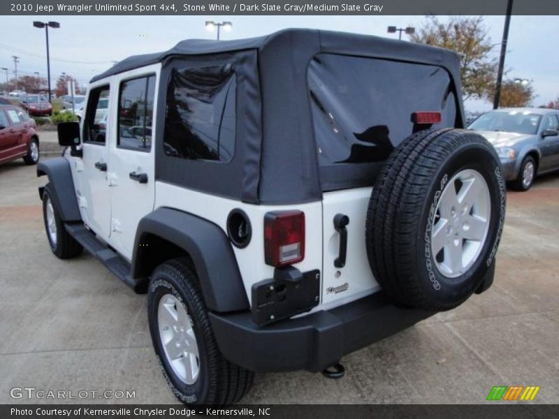 Stone White / Dark Slate Gray/Medium Slate Gray 2010 Jeep Wrangler Unlimited Sport 4x4